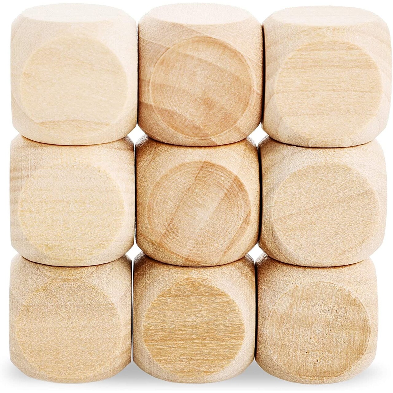 Unfinished Wooden Dice, Blank Square Blocks (0.75 in, 60-Pack)